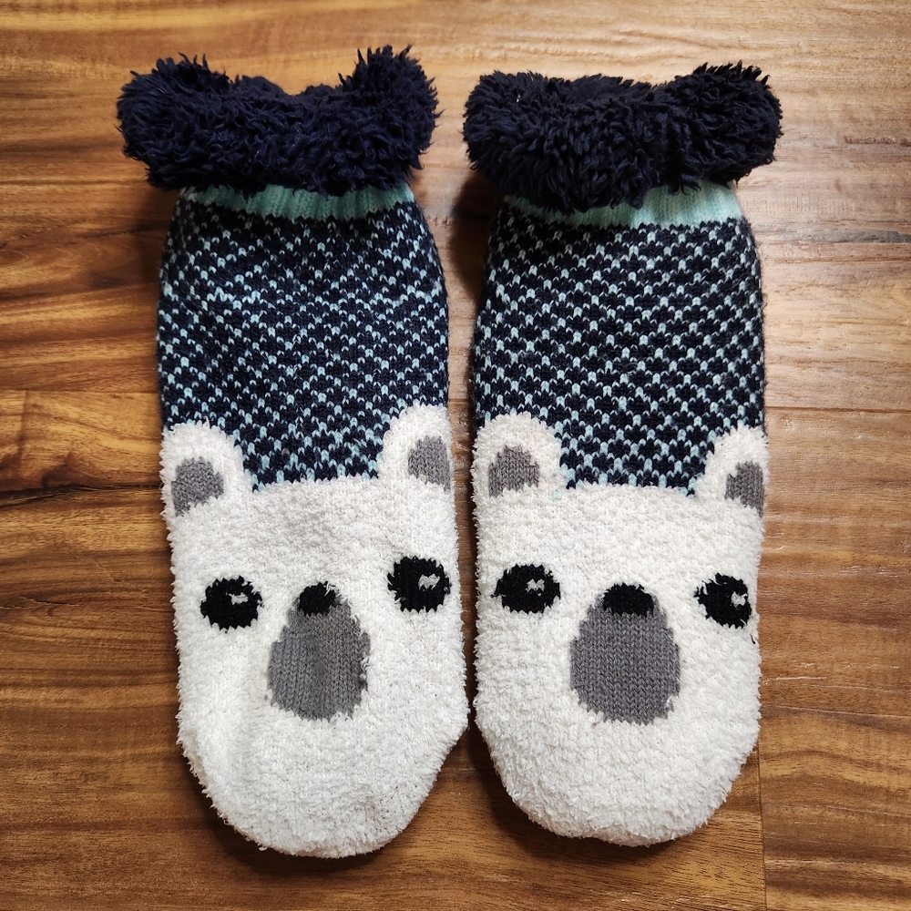 Walmart Polar Bear Grippy Slipper Socks Size 7